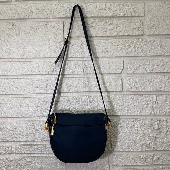 Allan Edwards Nylon Patent Leather Trim CrossBody Bag - Picture 6 of 16